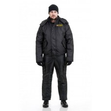Костюм зимний "Охрана" куртка/полукомб. цвет: черный