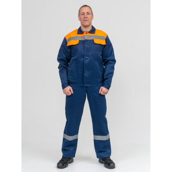 Костюм Чикаго куртка+п/к ( Т.СИНИЙ/ОРАНЖЕВЫЙ  СОП)