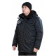 Куртка утепленная  Охранник удлиненная капюшон черная